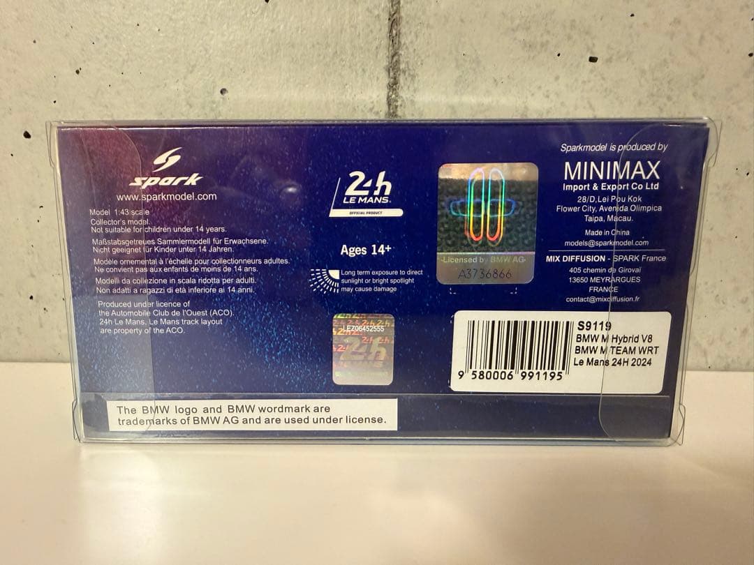 自動車 1/43 Spark BMW M hybrid V8 Le Mans 2024