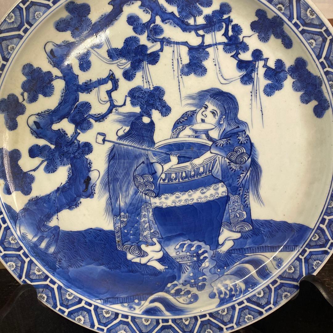 古伊万里酒呑童子図大皿