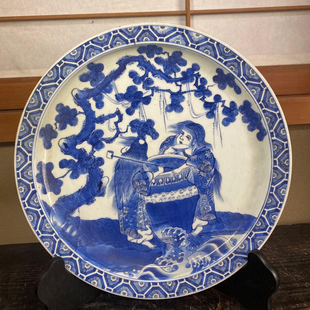 古伊万里酒呑童子図大皿