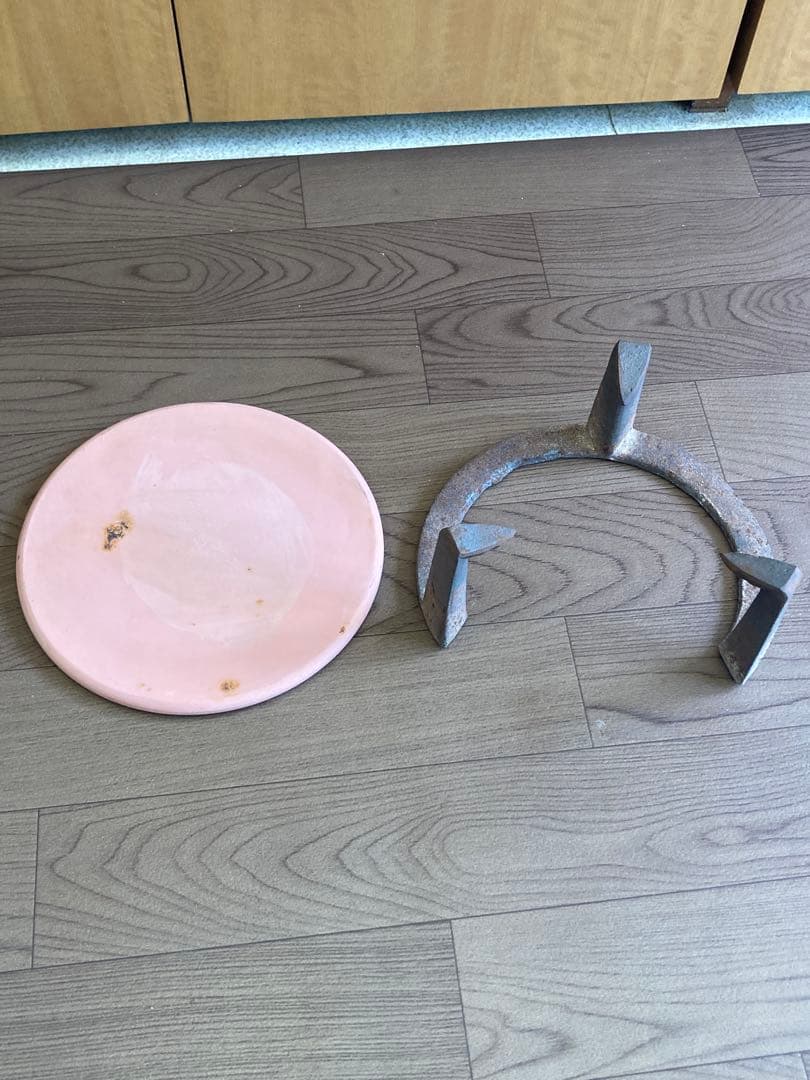 唐銅風炉 五徳 底瓦 織部敷瓦 箱付 茶道具 釜 茶釜