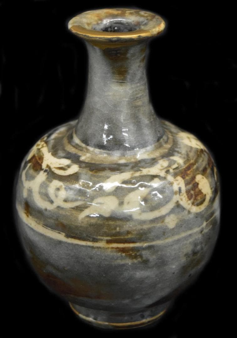 磁州窯花瓶 茶道具 箱付 Kintsugi Edo 24カラット WWTT156