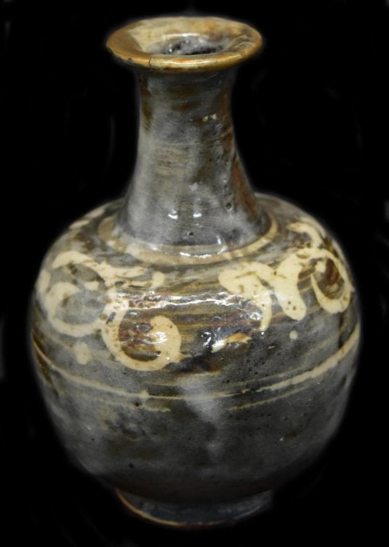 磁州窯花瓶 茶道具 箱付 Kintsugi Edo 24カラット WWTT156