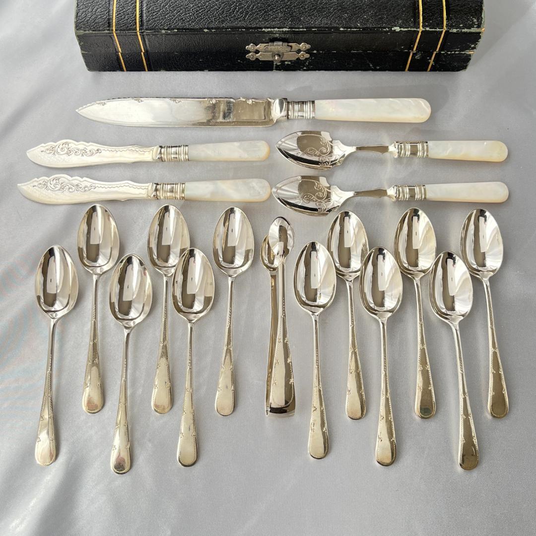 【英国】【白蝶貝】アフタヌーンティー向けセット マザーオブパール ケース