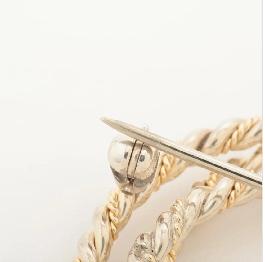 ✨極美品✨　Tiffany　ツイストデザイン ブローチ シルバーゴールド