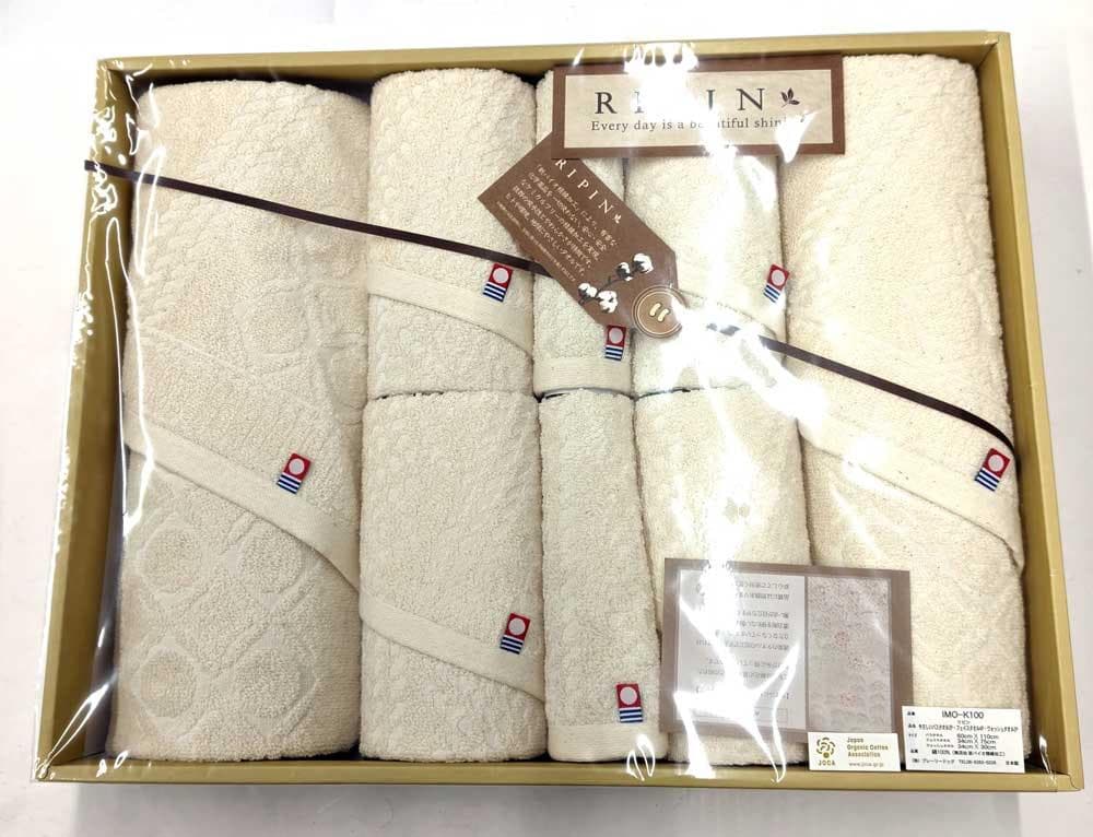 今治謹製 OMO-K100 RIPIN タオルセット 8点 ホワイト