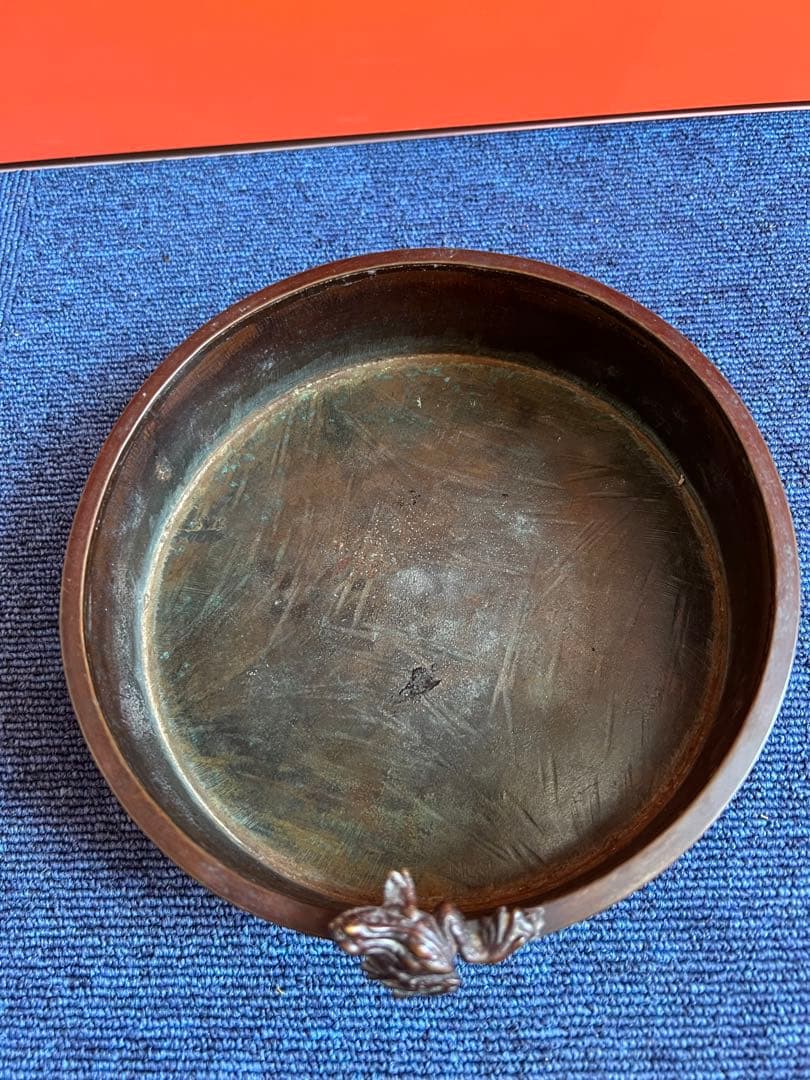 867  銅製　カエル　鉢　時代物