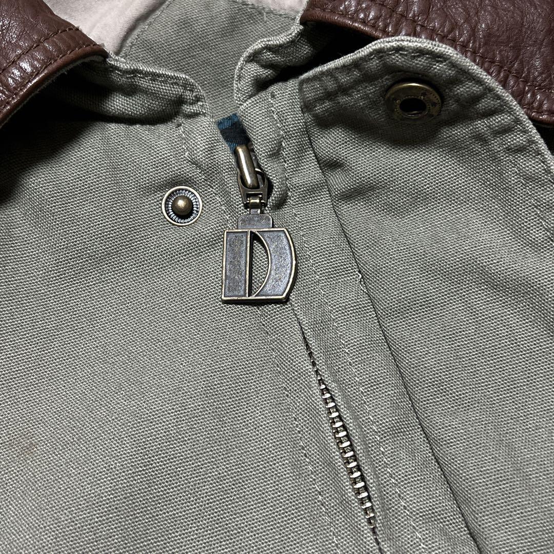 vintageナビゲータージャケットデトロイトジャケット風カーキXL刺繍短丈古着