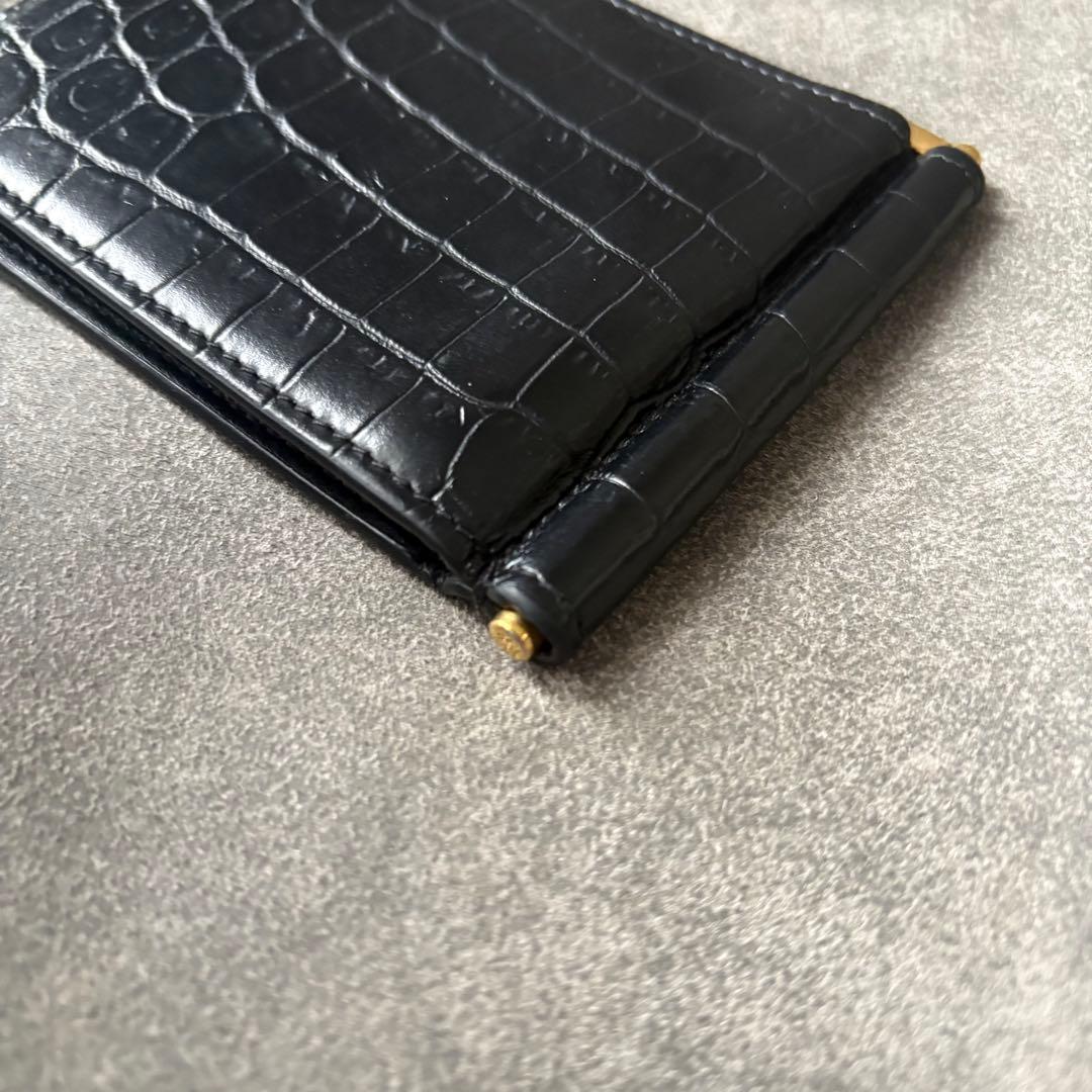 サンローラン YSL クロコダイル マネークリップ タイニー カサンドラ