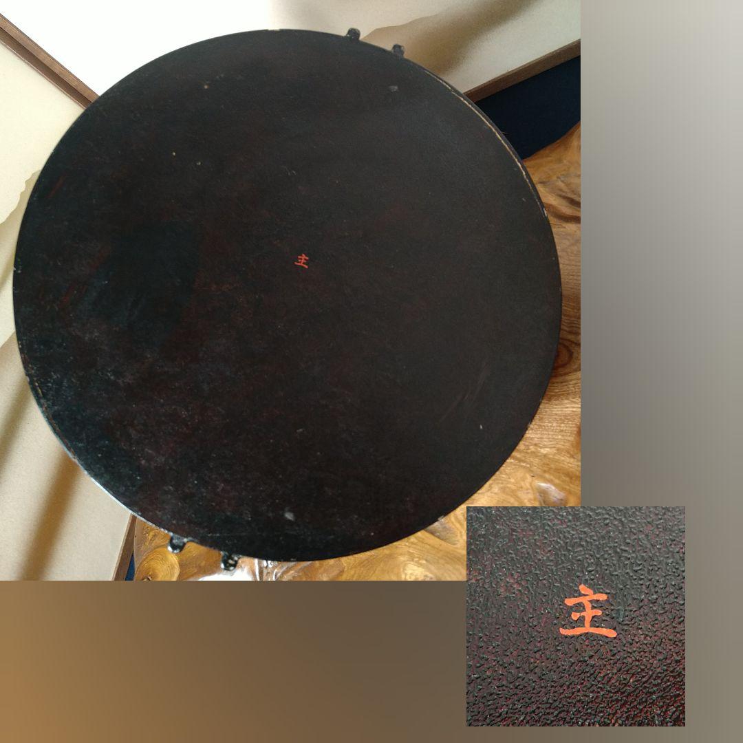 AC74 茶櫃 手付茶びつ 春図 漆絵 梅 うぐいす木製漆 アンティーク 木箱入