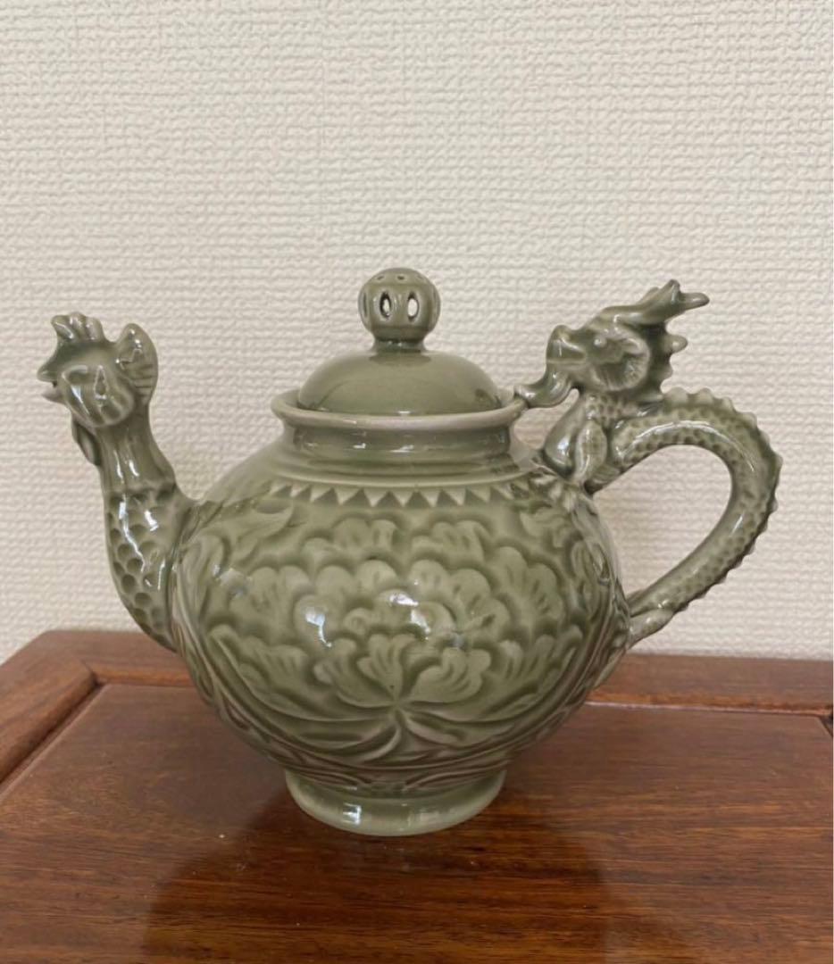 中国美術 龍泉窯 茶器 急須 煎茶道具 年代物 唐物 希少品 箱付