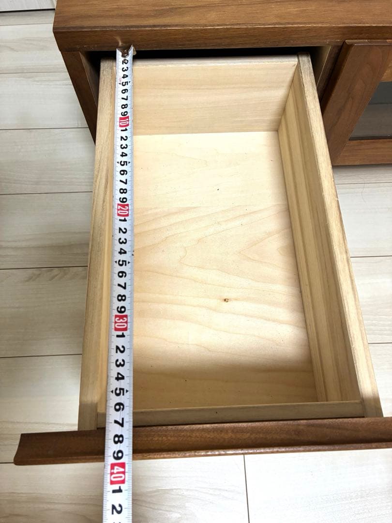 ウォールナット　木製テレビ台 引き出し付き