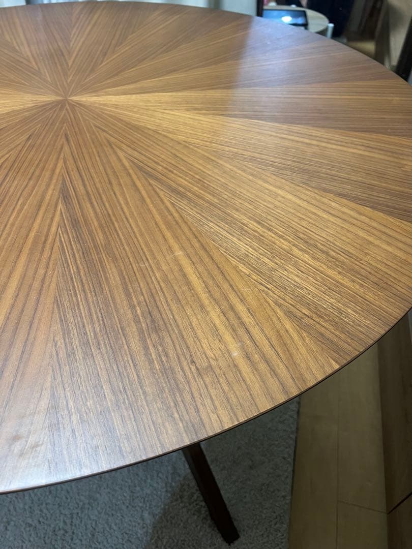 【Aruyon】木製ダイニングテーブル 円形 110cm