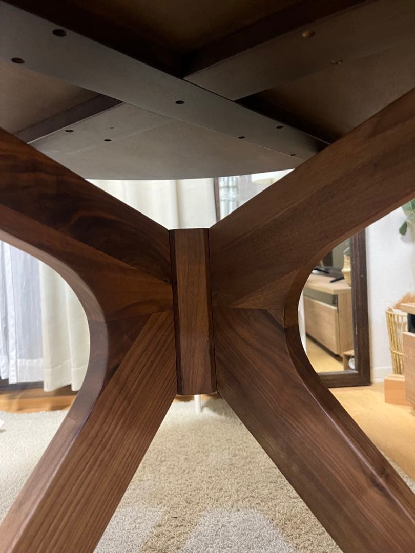 【Aruyon】木製ダイニングテーブル 円形 110cm