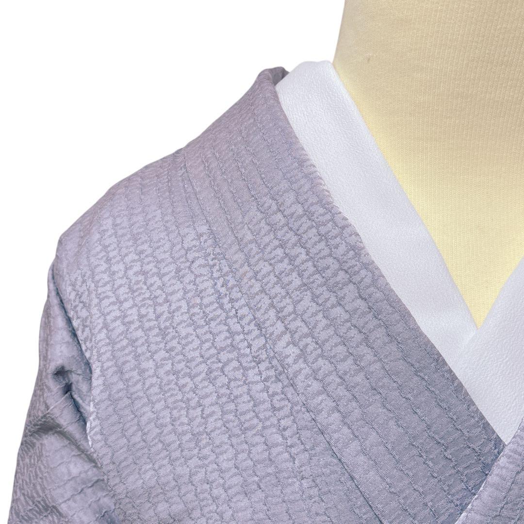 AA8美品　着物 袷 付け下げ刺繍　シワト　薄紫 正絹　暈し　手縫い仕立て　美品