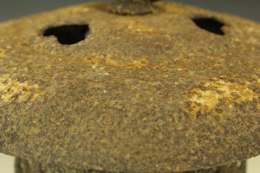 吊り灯籠 時代 詫び寂 鉄灯籠 高28cm 庭道具(LC623)