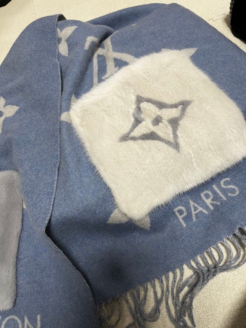 ヴィトン エシャルプコールドレイキャビック マフラー カシミヤ×ミンク