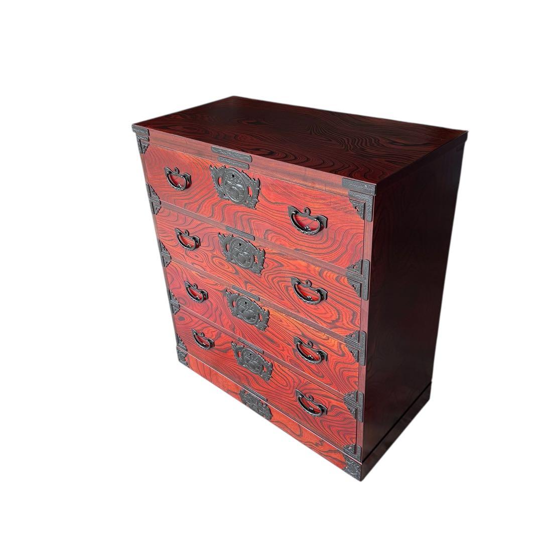 HR836 岩谷堂箪笥　4段4杯　鍵付き 南部鉄器　漆塗り最高級