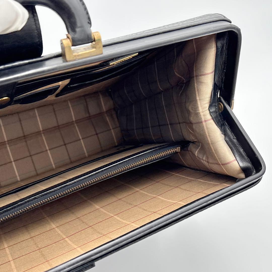 BURBERRY 鍵付き ダレスバッグ ビジネスバック ビンテージ レザー