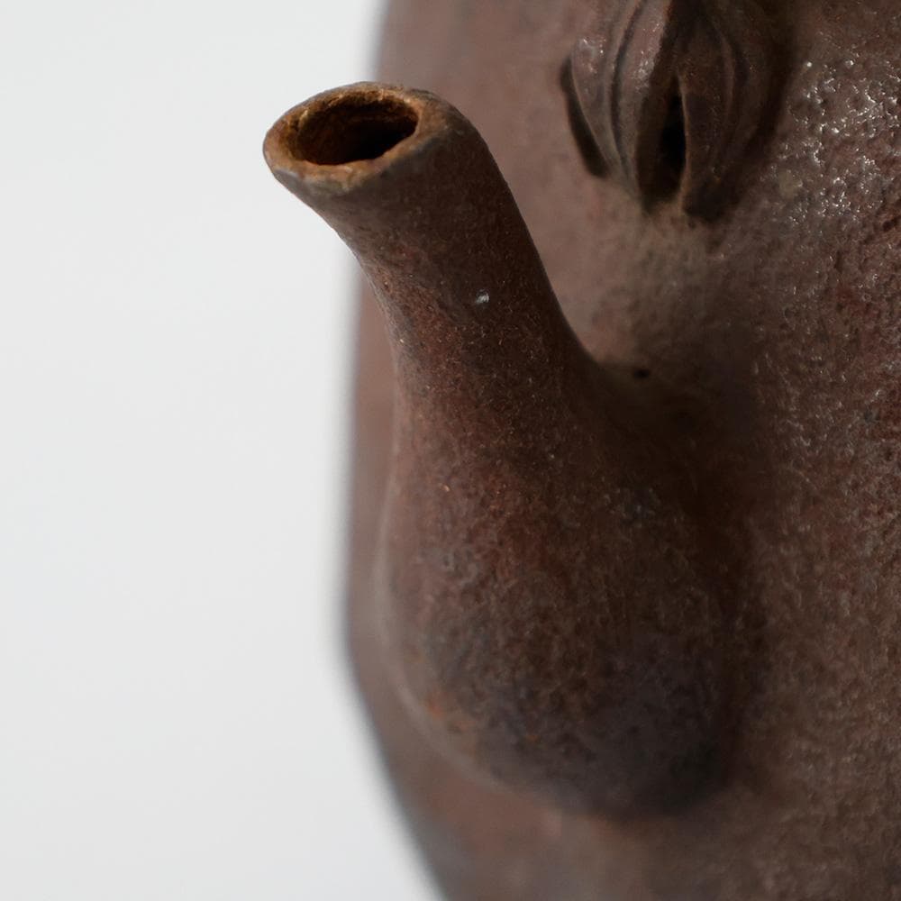 岩肌時代鉄瓶 斑紫銅蓋 湯沸かし 煎茶道具 高さ22㎝ 鉄器 南部 無落款