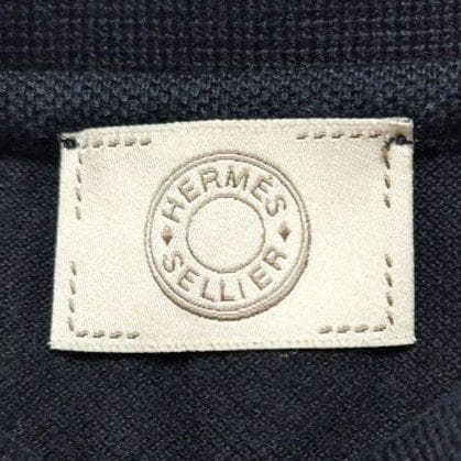 【美品】エルメス セリエボタン ノースリーブ ポロシャツ L 鹿の子 銀ボタン