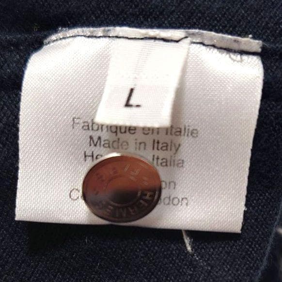 【美品】エルメス セリエボタン ノースリーブ ポロシャツ L 鹿の子 銀ボタン