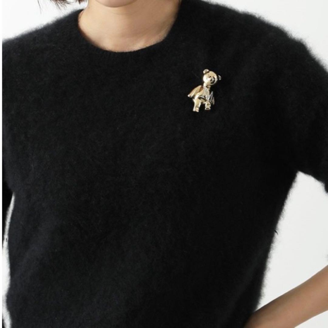 MaxMara マックスマーラ シャイニー メタル テデイ ブローチ