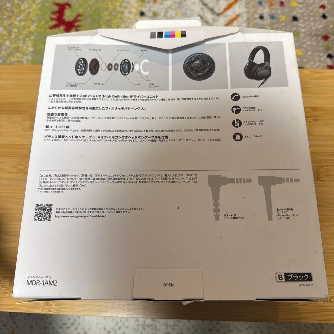 SONY MDR-1AM2 オーバーイヤーヘッドホン ブラック(中古)