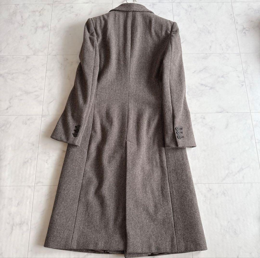 美品✨アルマーニコレッツォーニ 高級ツイードコート ロング丈 38 イタリア製