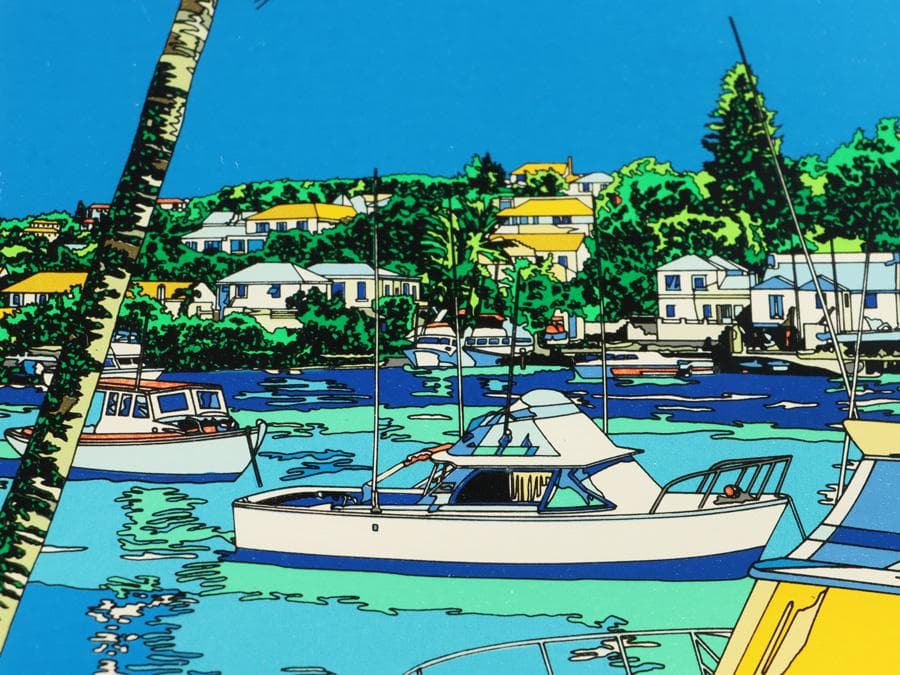 Y2370-1 鈴木英人【太陽物語】シルクスクリーン 直筆サイン AP版　ma