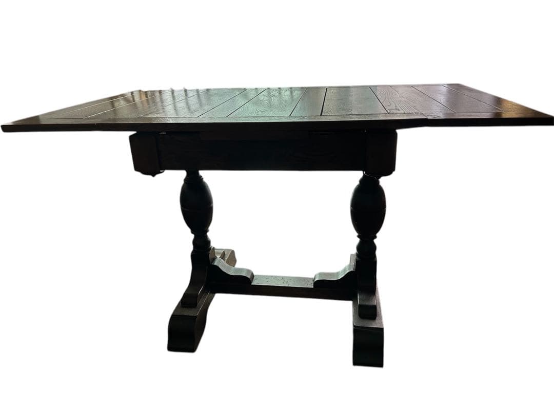 ダイニングテーブル アンティーク風 伸長テーブル