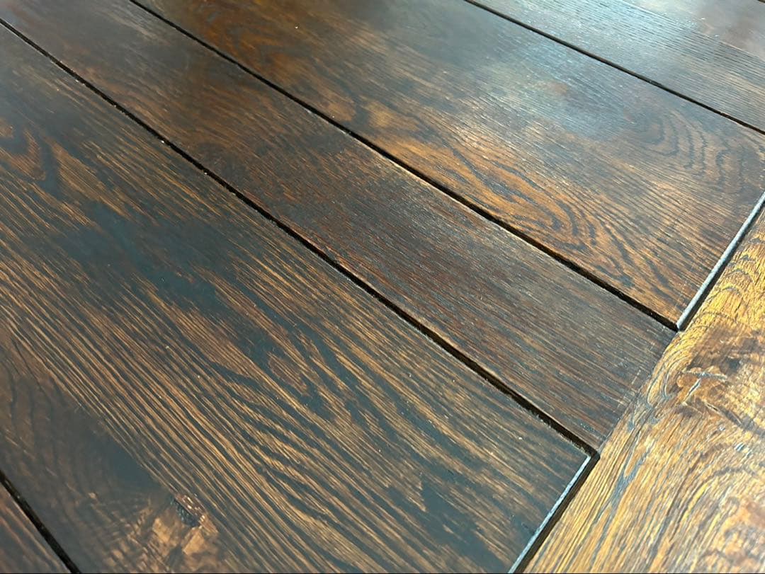 ダイニングテーブル アンティーク風 伸長テーブル