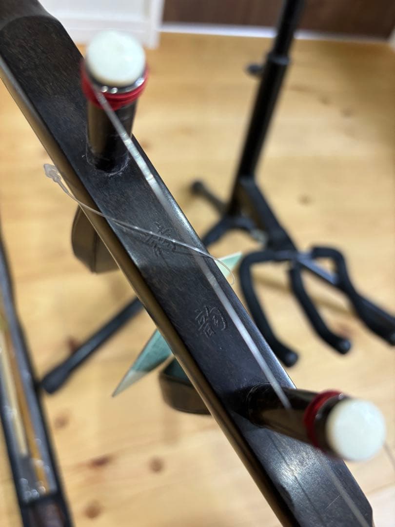 高級二胡 紅木精品　新品未使用　錦蛇皮のタグ付き