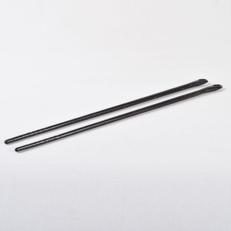 茶道具　御釜師　大西清右衛門作　鐵風炉火箸　共布　烽玉代筆共箱　C　8671