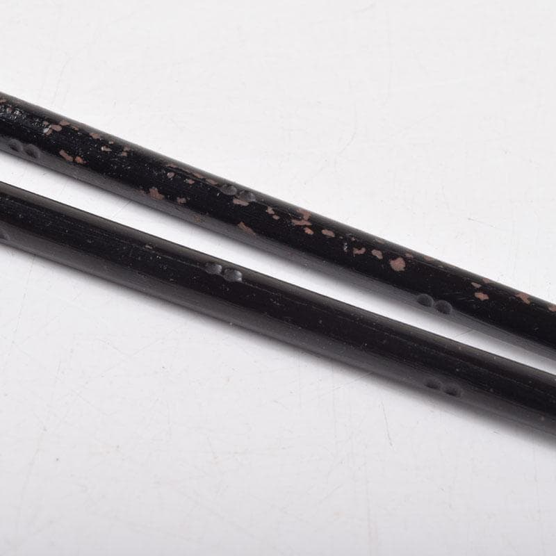 茶道具　御釜師　大西清右衛門作　鐵風炉火箸　共布　烽玉代筆共箱　C　8671