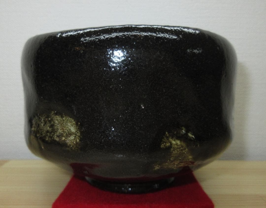 送料込【逢絢亭・新品】茶道具 茶碗 楽焼 黒楽 上 松楽窯 紙箱入り