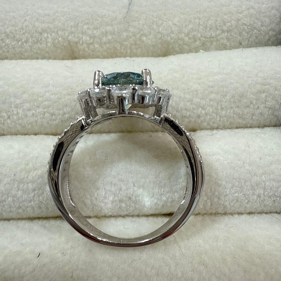 12号 2ct フルダイヤ ブルーサファイア ダイヤモンド ハーフエタニティ