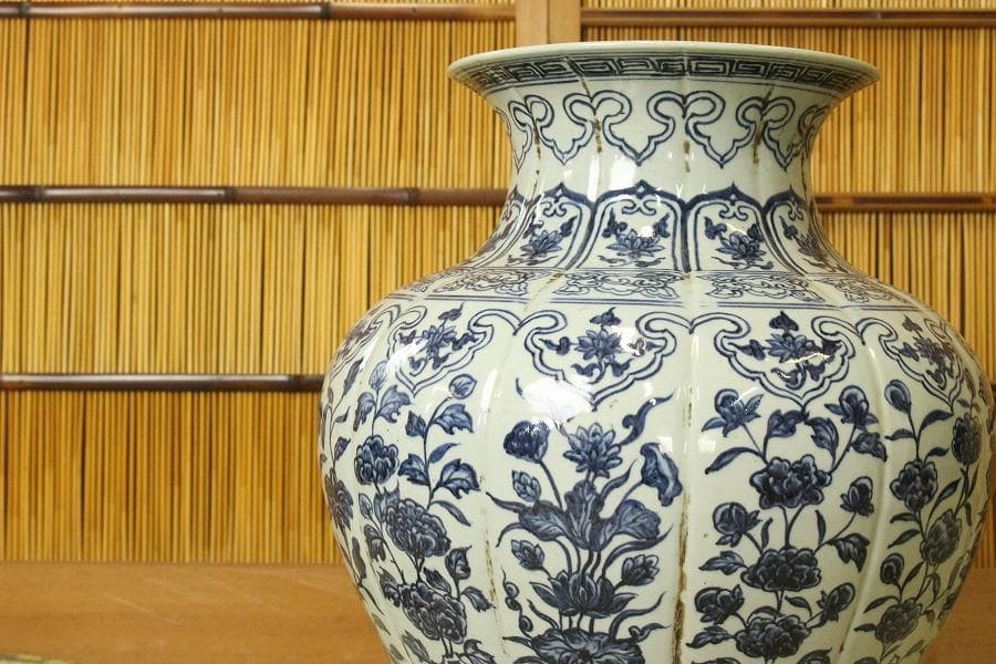 中国美術 青花枝花紋 壺 高49cm(A595)