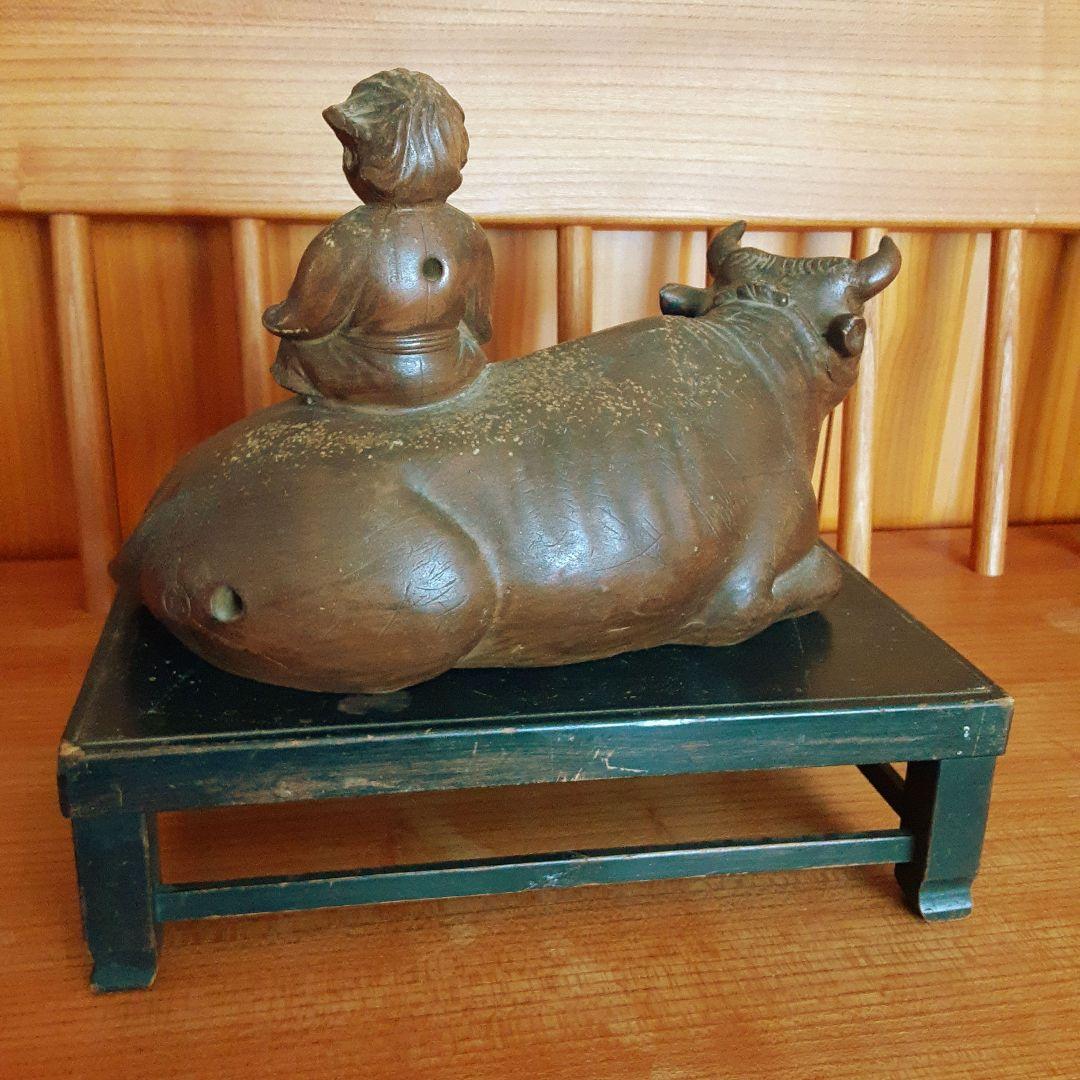 備前焼　騎牛帰家童子像　木村友敬