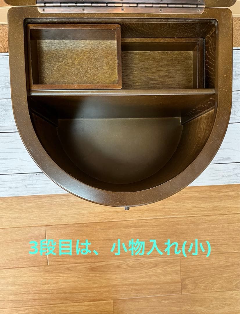 メイクボックス　鏡つき　木製