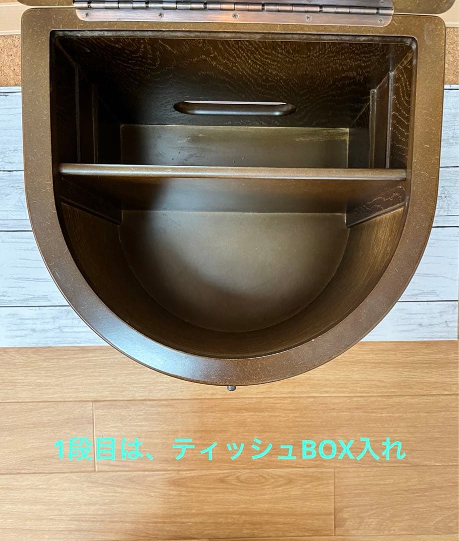 メイクボックス　鏡つき　木製