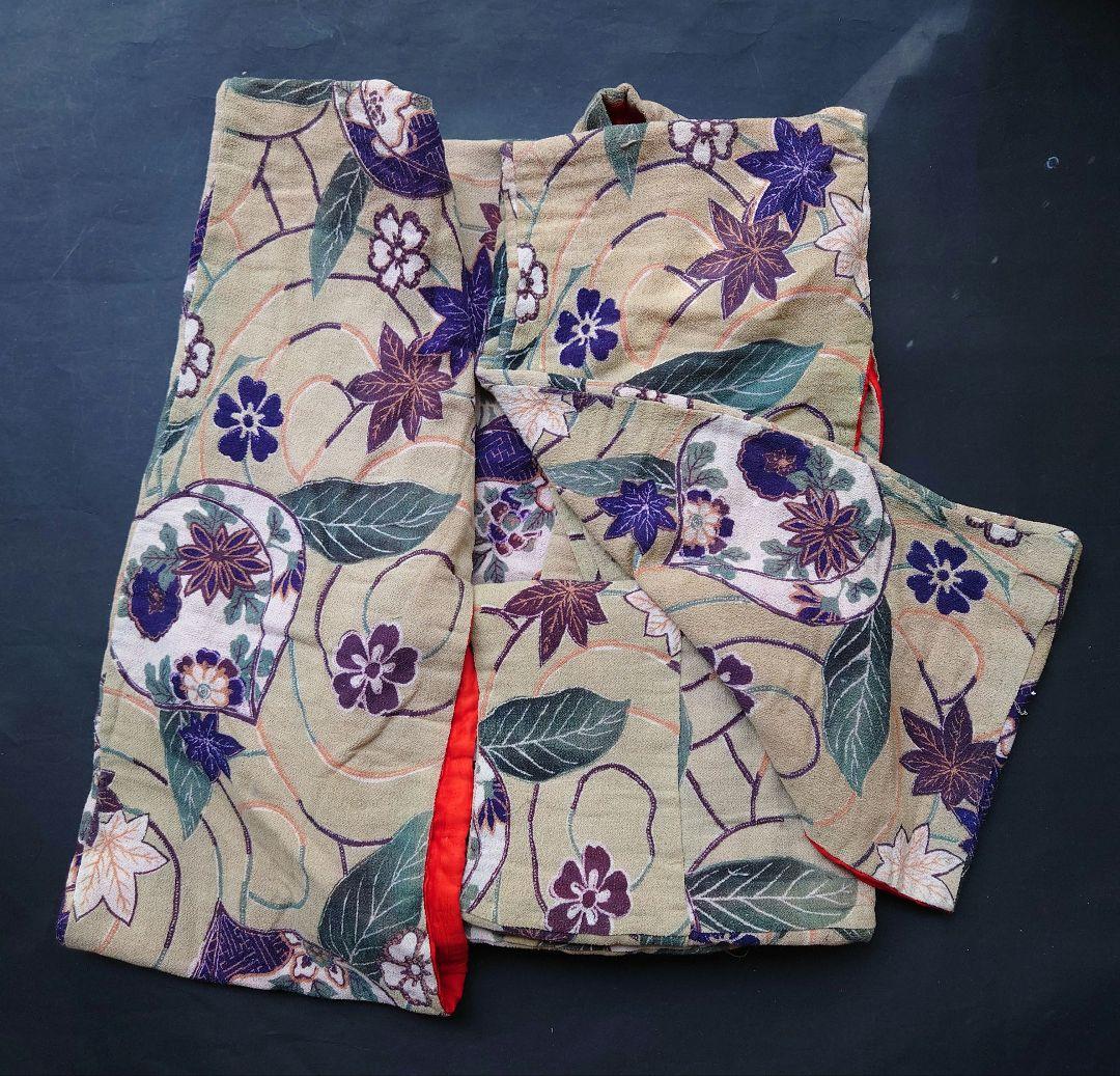 縮緬　大正時代　子ども着物　正絹　アンティーク