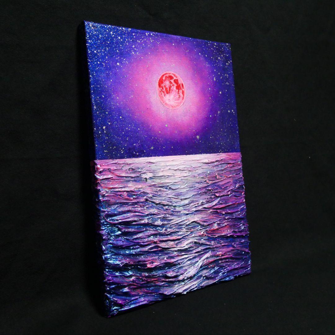 油絵 油彩 油彩画 絵 絵画 【ストロベリームーン】F4号