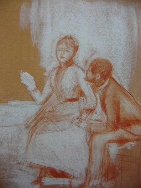 Renoir、LES AMOUREUX、希少画集画、新品額装付