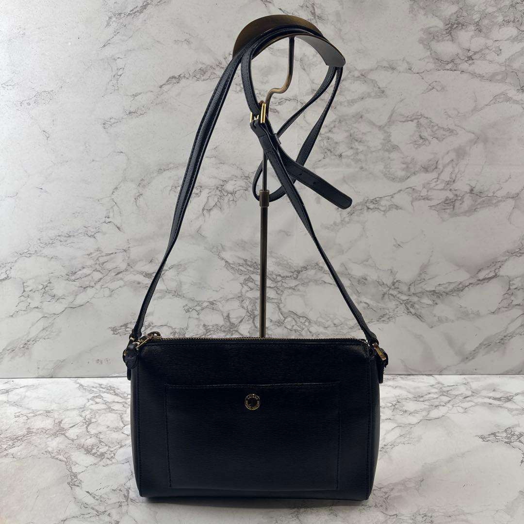 RALPH LAUREN ラルフローレン 本革 レザー ミニショルダーバッグ 黒