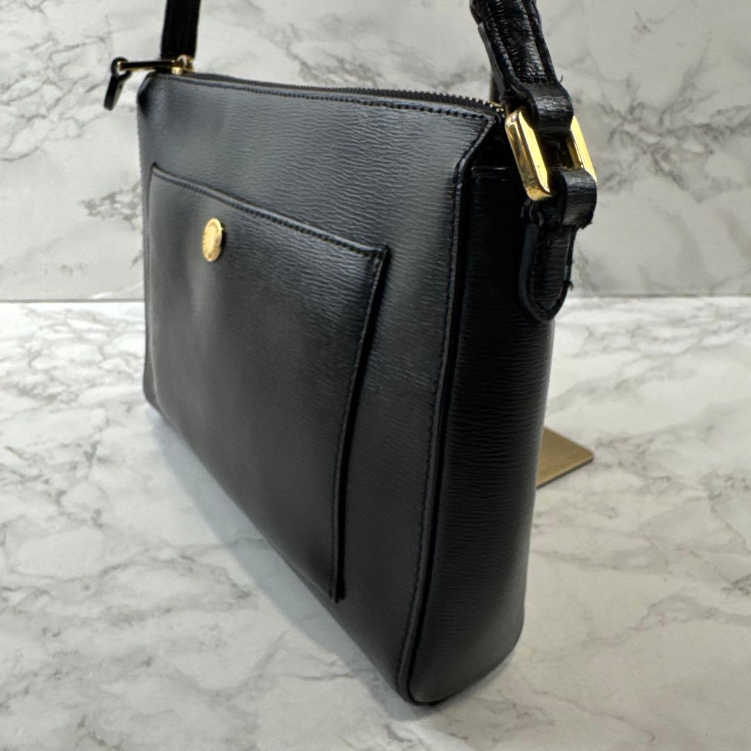 RALPH LAUREN ラルフローレン 本革 レザー ミニショルダーバッグ 黒