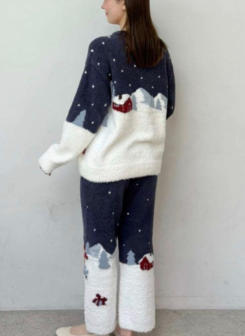 ジェラートピケ【HOLIDAY】スキーベアジャガードプルオーバー+ロングパンツ