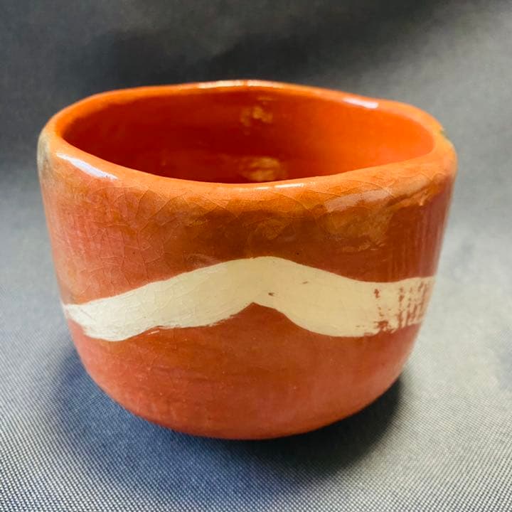 楽入窯　赤楽　富士絵写　抹茶茶碗　新品