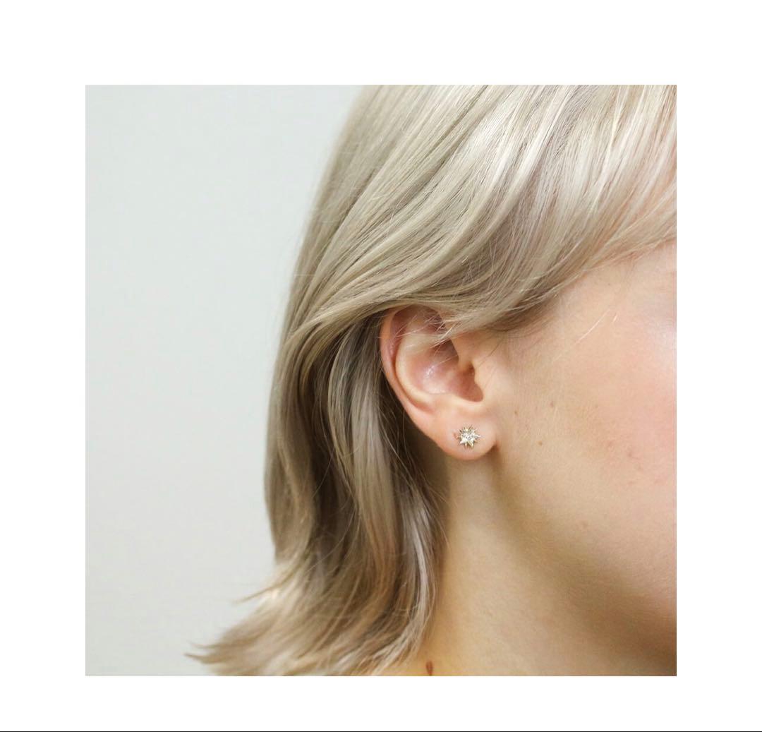 cuicuiK10YG ダイヤモンドピアス 星 0.06ct 定価33,000円