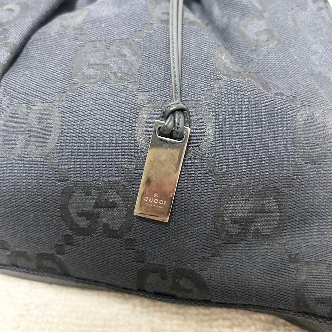 希少　グッチ　GUCCI ハンドバッグ　アクセサリーポーチ　ジャンボGG 黒