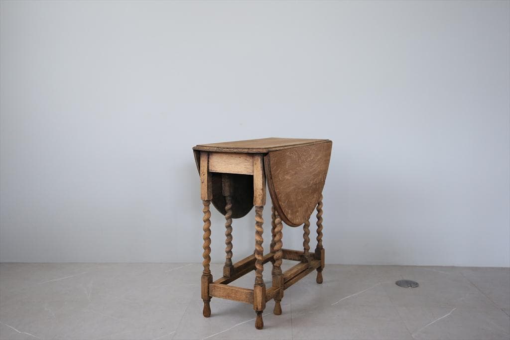 英国アンティーク木製ゲートレッグテーブル/ダイニング机バタフライ(89-172)